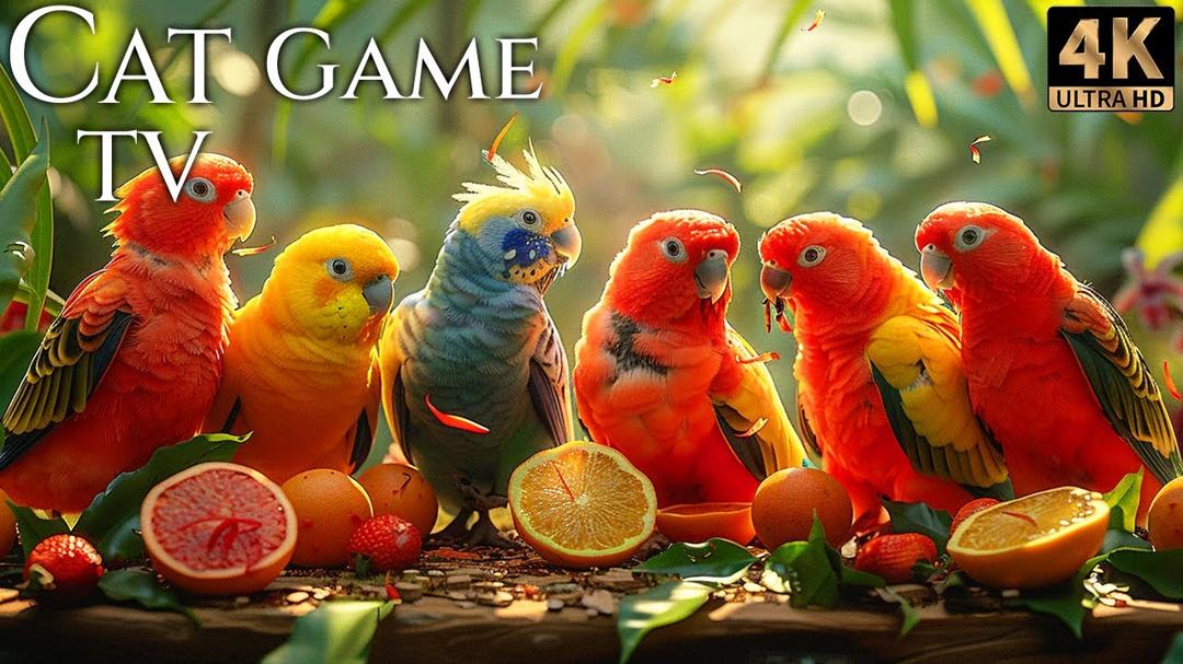 🔴😻 Cat TV for Cats to Watch 😸 Charming Birds & Lively Squirrels Feasting 🕊️🐿️ | Live 12 Hours HD
