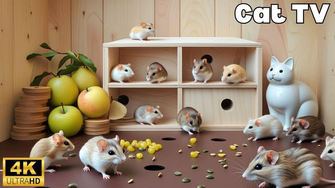Cat TV: Ultimate Mice Hide & Seek fun | 3 Hours of Fun in 4K UHD 60FPS