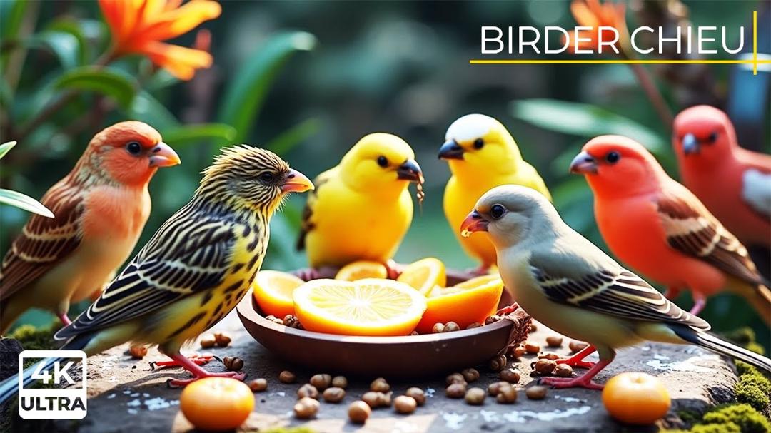 🔴Birds & Squirrels Eat on a Garden Rock🕊️🐿️ Live 12 Hours in Ultra HD 😺