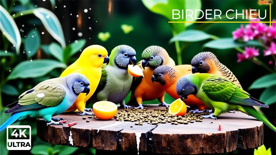 Birds & Squirrels Find Food on the Stools 🕊️🐿️ Bird Videos For Cats 😺