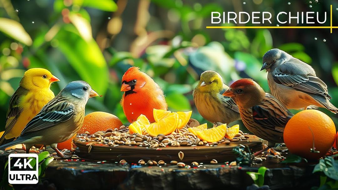 🔴😺Cat TV 😺Birds and Squirrels A Fun Encounter at the Bird Table 🐦 Fun Videos for Cats 😺