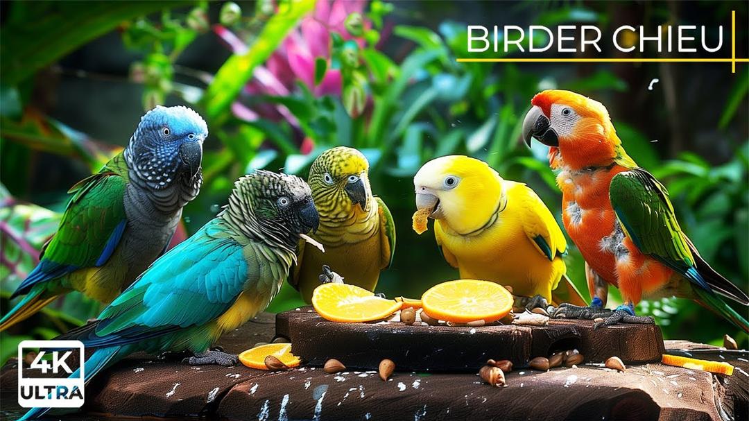 🔴😸 Birds & Squirrels in the Autumn Rain 🕊️🐿️Wildlife for Cats 🌧️ 😺 Live 12 Hours in Ultra HD 😺