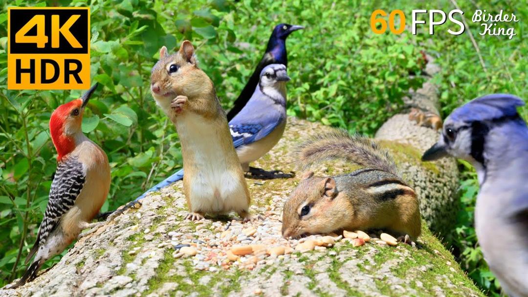 Cat TV for Cats to Watch 😺 Funny Chipmunks Birds Squirrels 🐿 8 Hours 4K HDR 60FPS