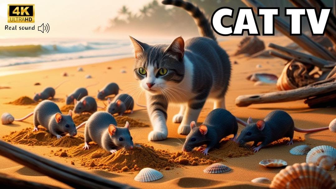 Cat TV for Cats to Watch🐱| Adorable Mice Digging, Teasing, Hide & Seek | Cat games | 3 hours