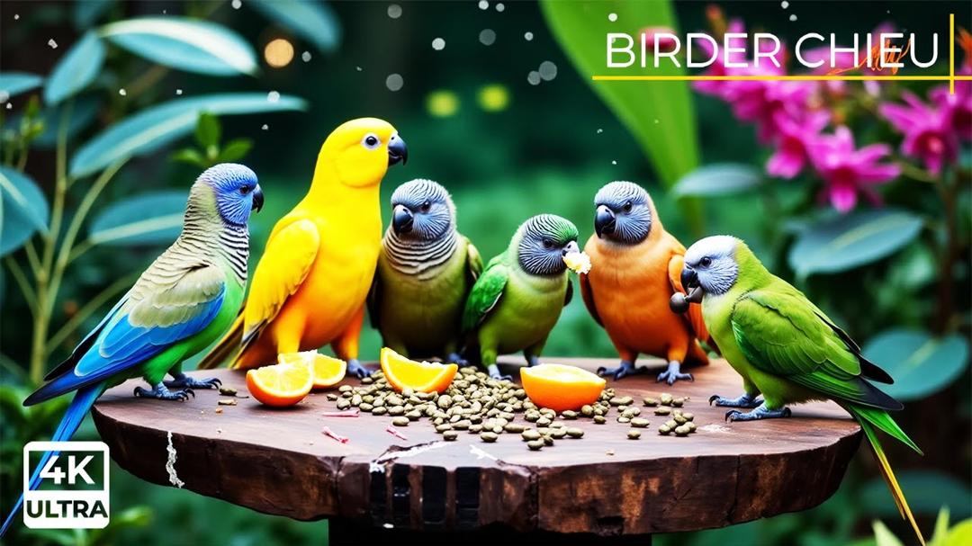 Birds & Squirrels Flock to the Birdtable 🕊️🐿️ Video For Cats to Watch 😸