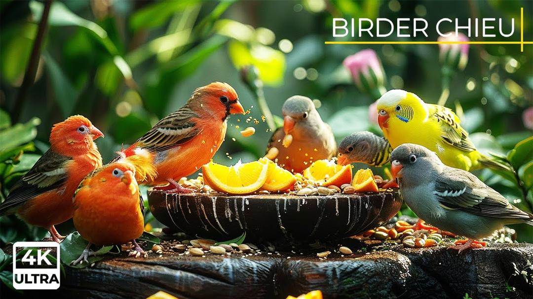 🔴😸 Birds & Squirrels Visit the Feeders 🕊️🐿️ Live 12 Hours in Ultra HD 😺