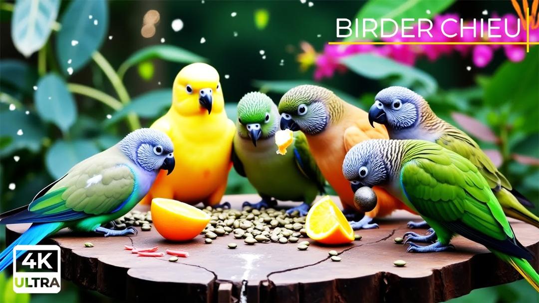 🔴CAT TV😸 Birds & Squirrels Find Food on a Summer Lawn🕊️🐿️ Live 12 Hours in Ultra HD 😺