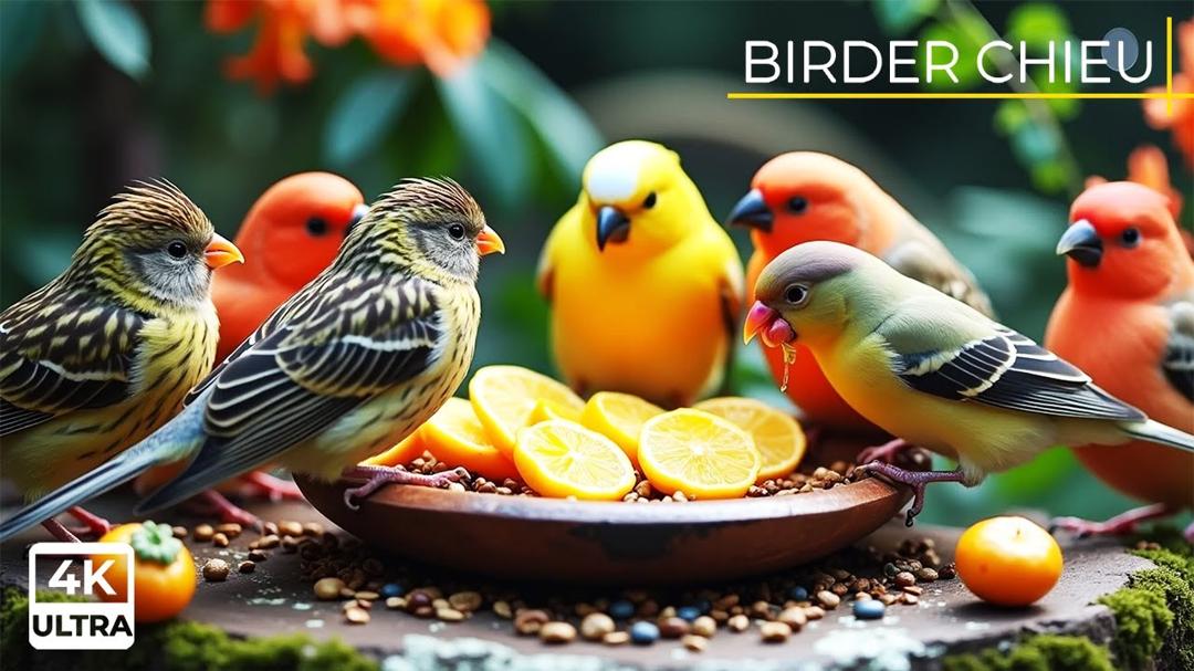 🔴 Birds and Squirrels Snacking Together on a Tree Stump🕊️🐿️ Live 12 Hours in Ultra HD 😺