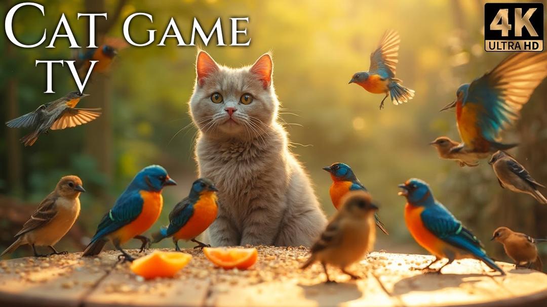 🔴😸 Cat TV for Cats 😸 The Cutest Birds and Squirrels 🕊️ Relaxing For Cats 🐿️ Live 12 Hours 4K HDR