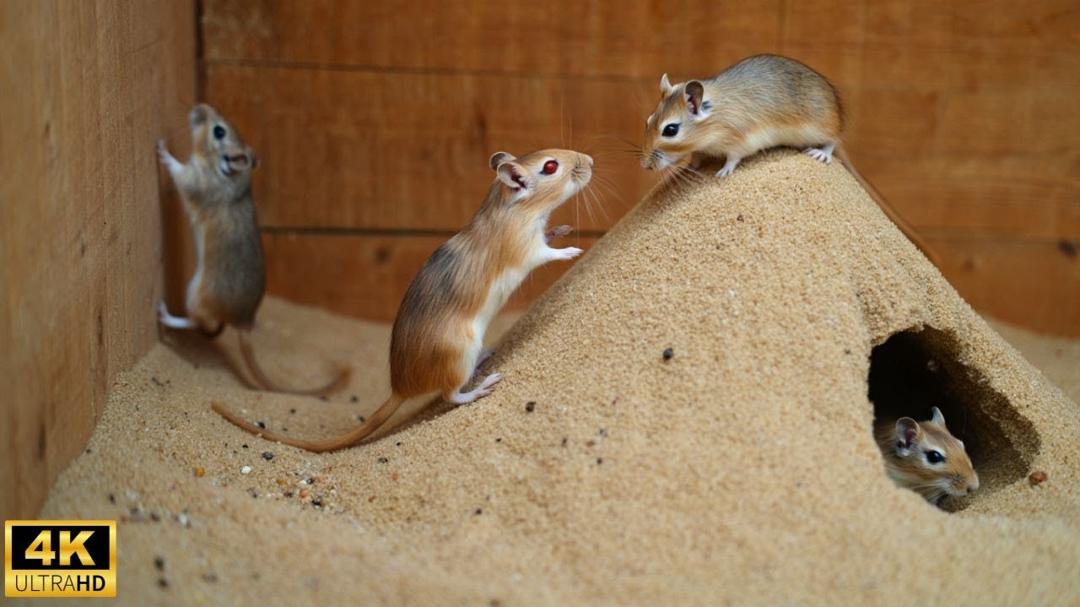 Interactive Cat TV: Mice Hide and Seek Fun! 4k UHD 60fps
