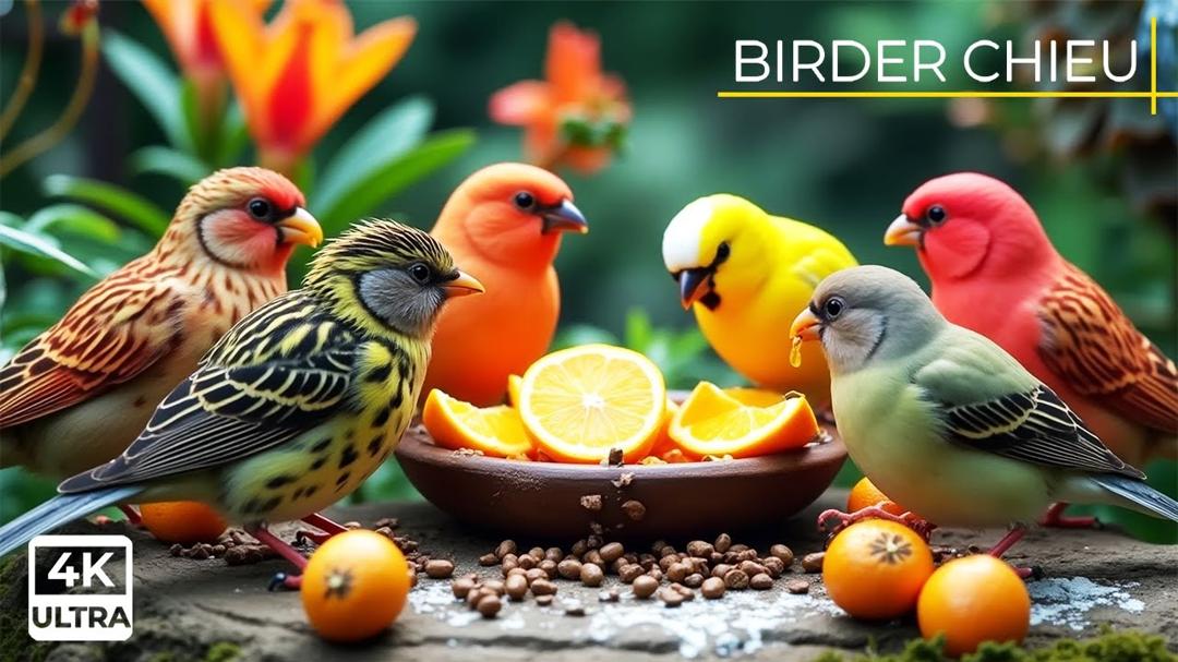 🔴Birds & Squirrels Find Food on the Stools🕊️🐿️ Live 12 Hours in Ultra HD 😺