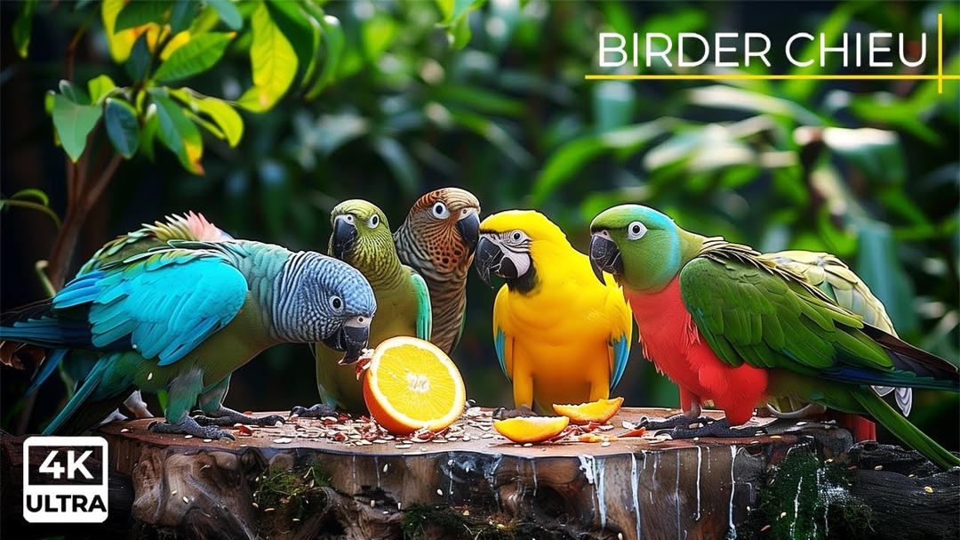 Birds And Squirrels Sharing Food In The Garden 🕊️🐿️ Bird Video for Cats 😸