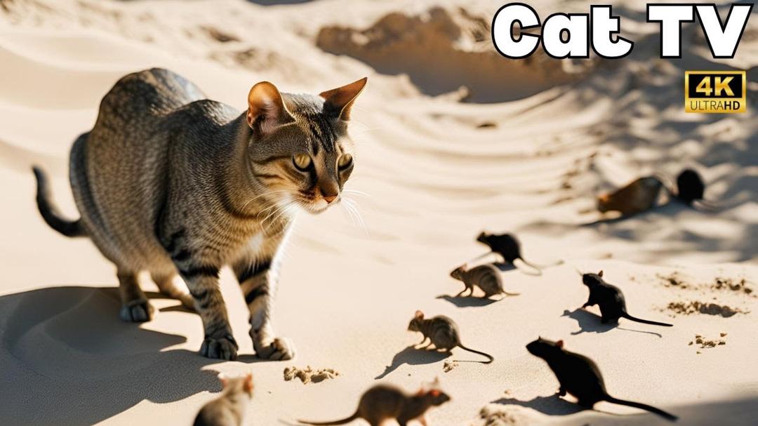Cat TV for Cats to Watch🐱| Adorable Mice Squabble and Squeak While Digging Burrow | 3Hrs | Cat games