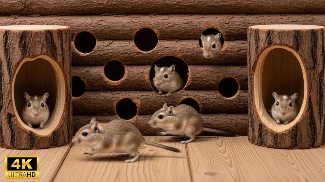 Interactive Cat TV: Mice Hide and Seek Fun! 4k UHD 60fps