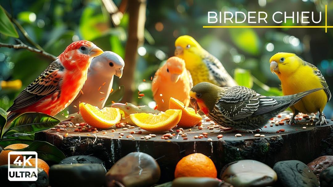 🔴😸Birds & Squirrels Rummage in the Autumn Morning 🕊️🐿️ Live 12 Hours in Ultra HD 😺