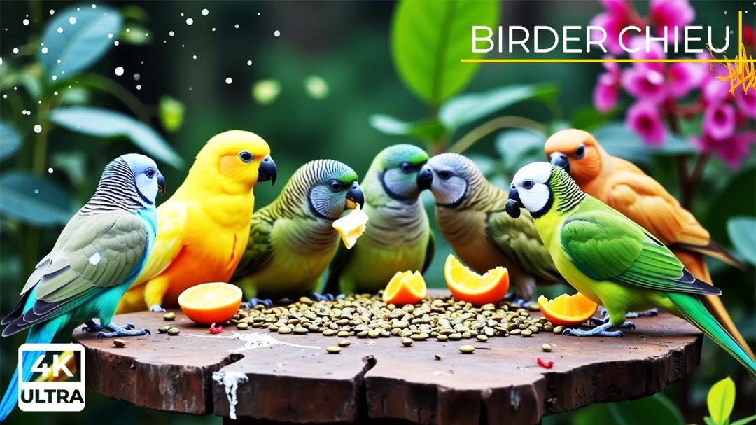 🔴😸 Birds & Squirrels Enjoying Fresh Seeds🕊️🐿️ Live 12 Hours in Ultra HD 😺