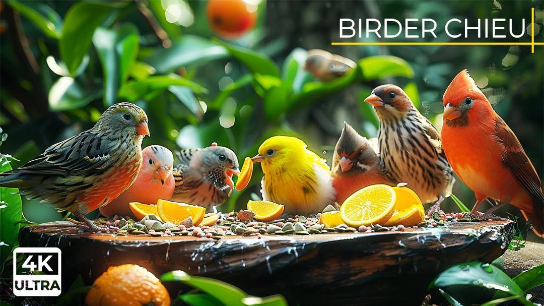 Birds & Squirrels Squabble Over Food 🕊️🐿️ Video For Cats to Watch 😸