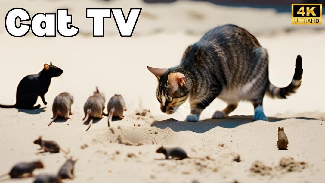 Cat TV for Cats to Watch🐱| Adorable Mice Squabble and Squeak While Digging Burrows | 2Hr | Cat games