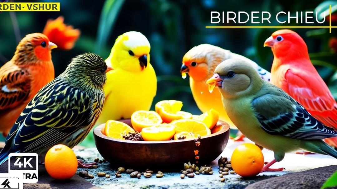 🔴😸 Happy Birds and Squirrels on the Dining Table🕊️🐿️ Live 12 Hours in Ultra HD 😺
